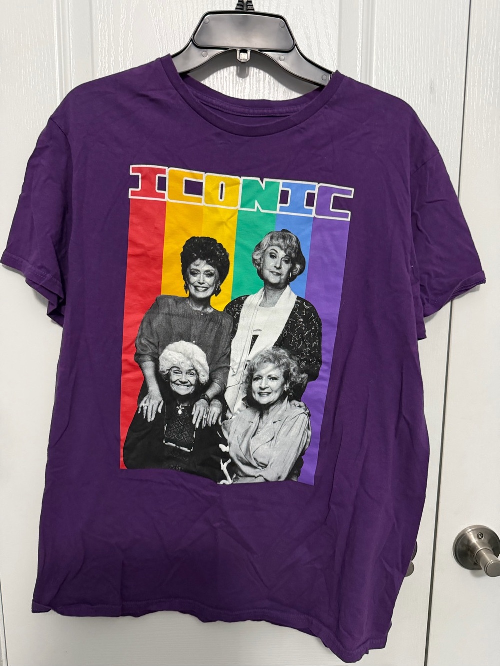 Signature Purple 'Iconic' Rainbow Graphic Tee
